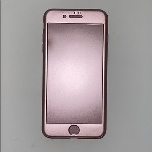 iPhone 7 Plus full coverage rose gold phone case